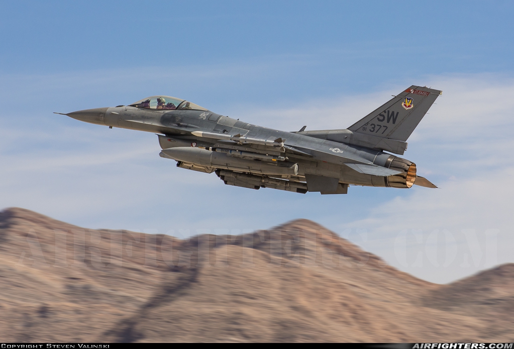 USA - Air Force General Dynamics F-16C Fighting Falcon 91-0377 at Las Vegas - Nellis AFB (LSV / KLSV), USA