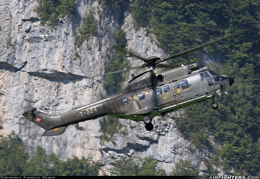 Switzerland - Air Force Aerospatiale AS-332M1 Super Puma T-324 at Mollis (LSMF), Switzerland