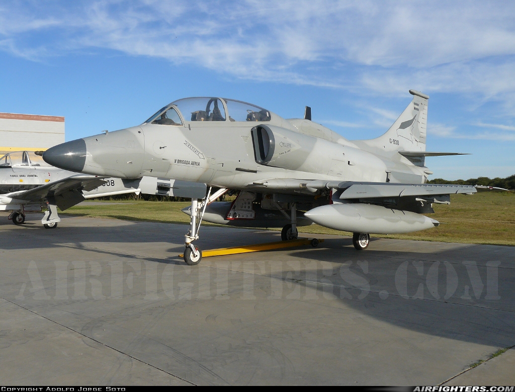Argentina - Air Force Douglas TA-4J Skyhawk 158477 at Off-Airport - Villa Mercedes, Argentina