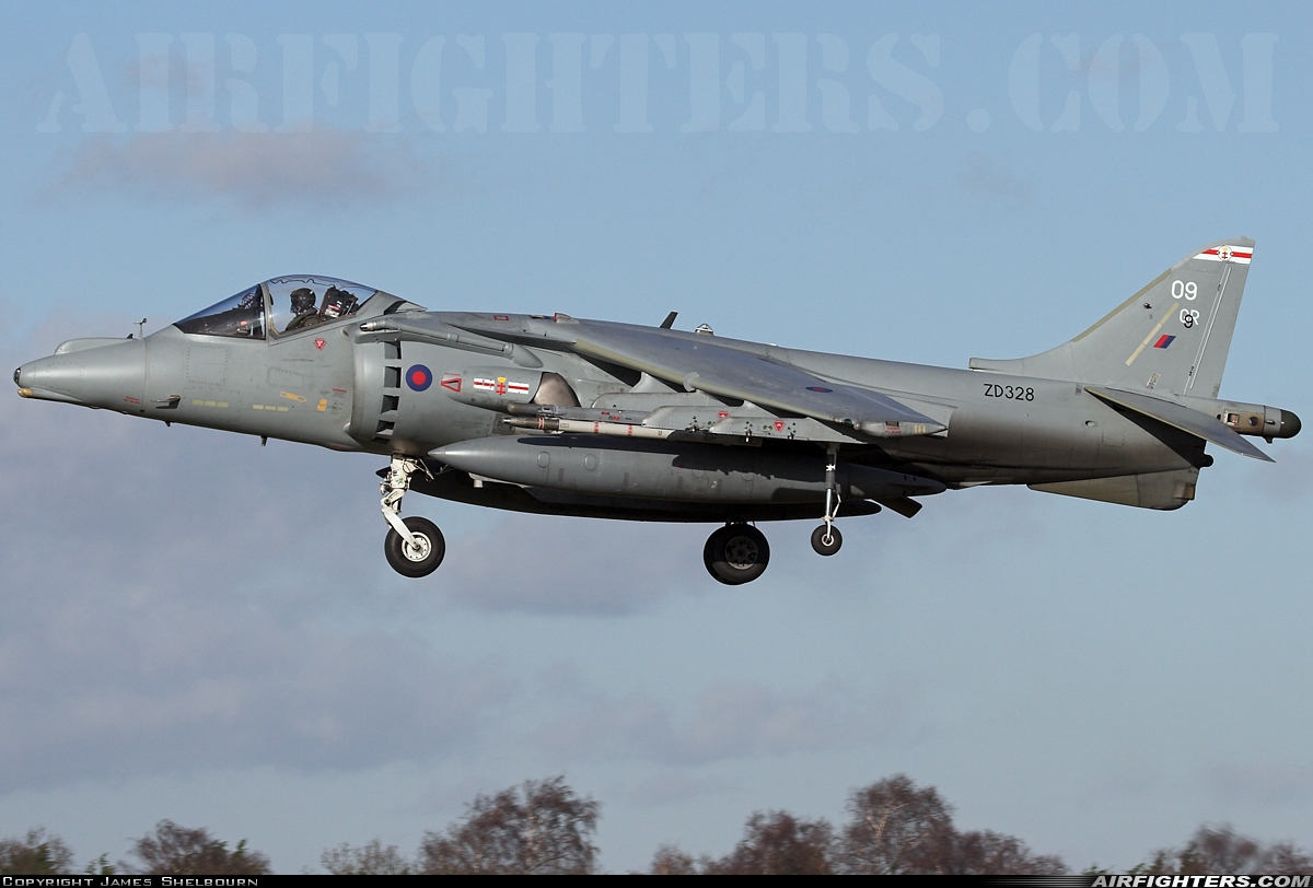 UK - Air Force British Aerospace Harrier GR.9 ZD328 at Coningsby (EGXC), UK