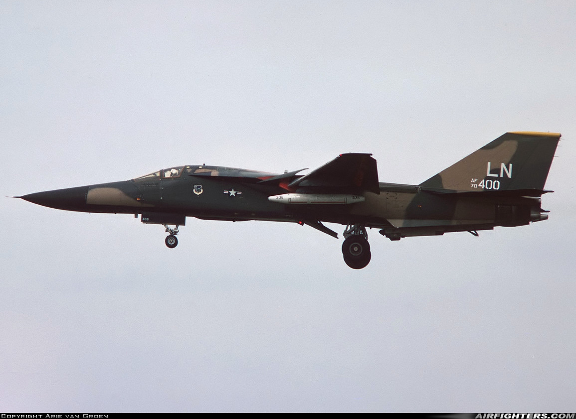 USA - Air Force General Dynamics F-111F Aardvark 70-2400 at Lakenheath (LKZ / EGUL), UK