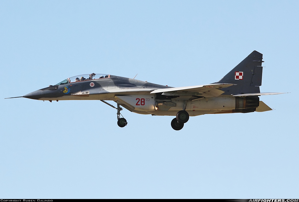 Poland - Air Force Mikoyan-Gurevich MiG-29UB (9.51) 28 at Albacete (- Los Llanos) (LEAB), Spain