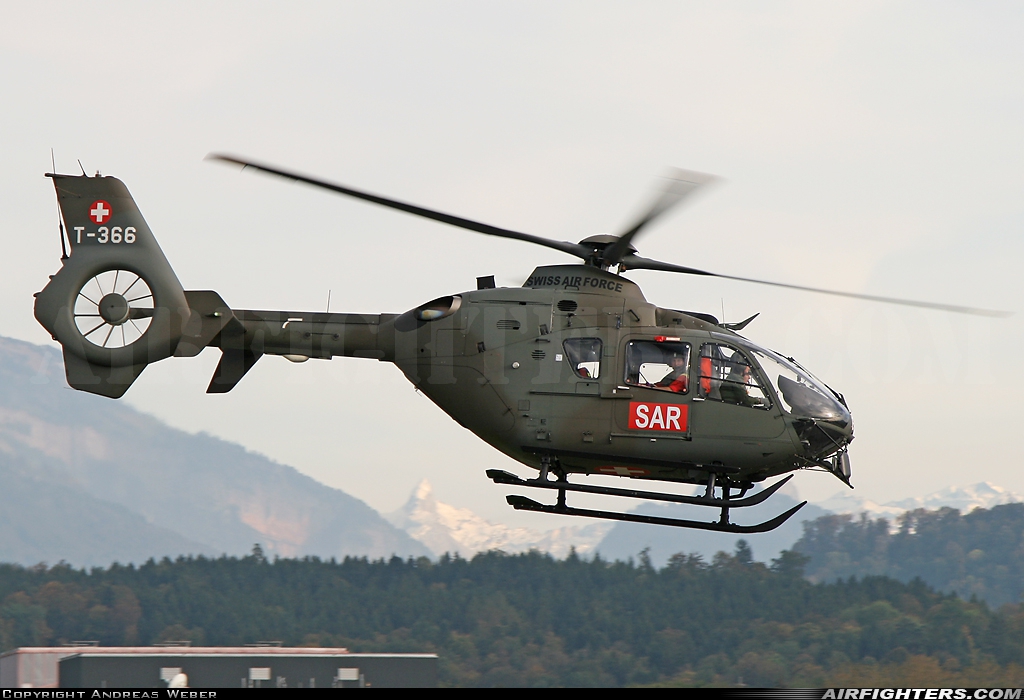 Switzerland - Air Force Eurocopter TH05 (EC-635P2+) T-366 at Emmen (EML / LSME), Switzerland