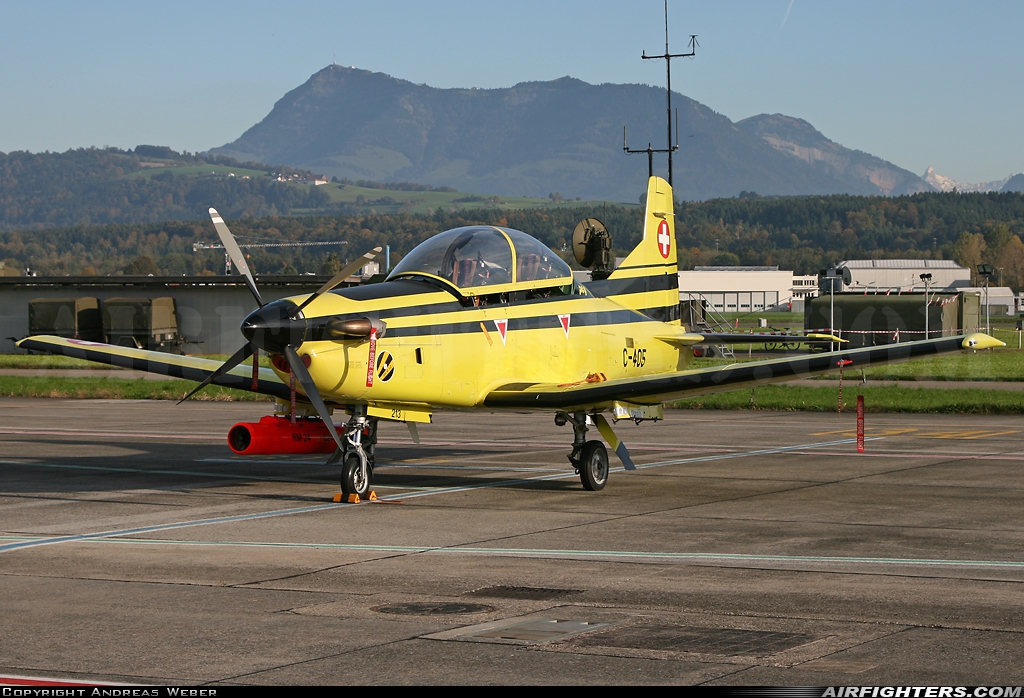 Switzerland - Air Force Pilatus PC-9 C-405 at Emmen (EML / LSME), Switzerland