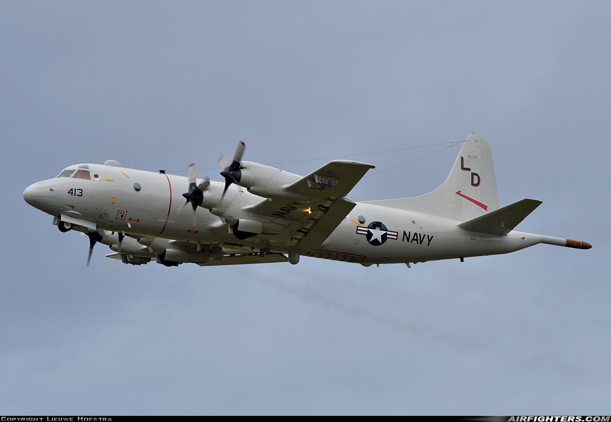 USA - Navy Lockheed P-3C Orion 161413 at Lossiemouth (LMO / EGQS), UK