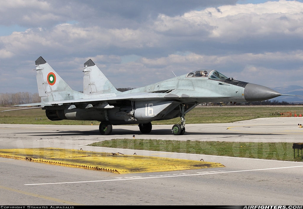 Bulgaria - Air Force Mikoyan-Gurevich MiG-29A (9.12A) 16 at Graf Ignatievo (LBPG), Bulgaria
