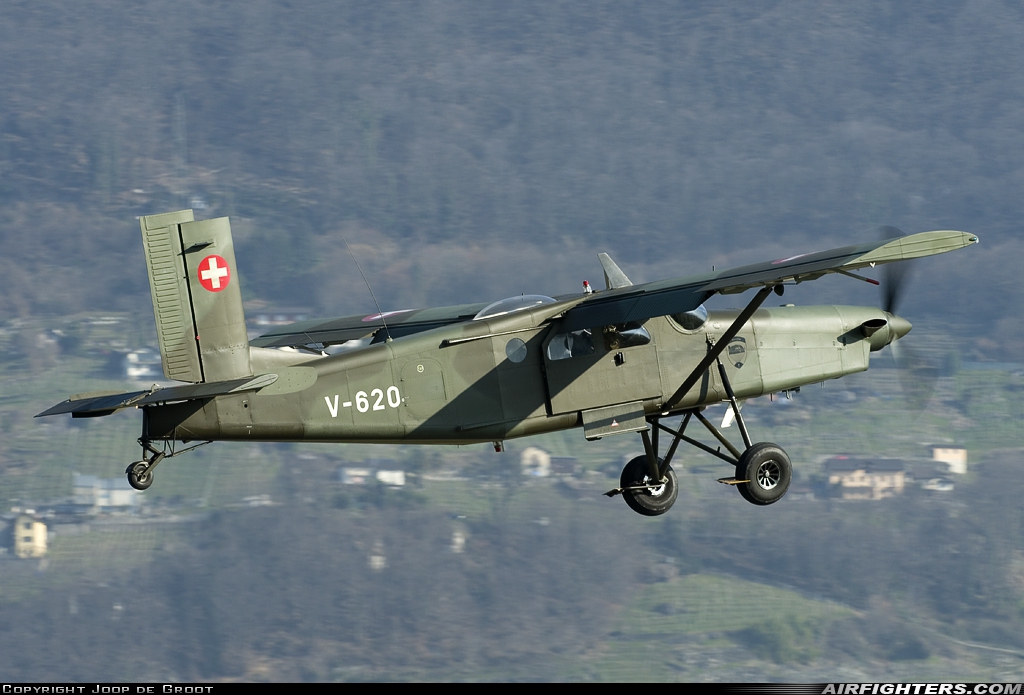 Switzerland - Air Force Pilatus PC-6/B2-H2M-1 Turbo Porter V-620 at Locarno (- Magadino) (LSZL / LSMO), Switzerland