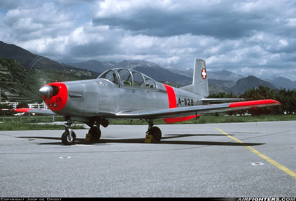 Switzerland - Air Force Pilatus P-3-05 A-828 at Sion (- Sitten) (SIR / LSGS / LSMS), Switzerland