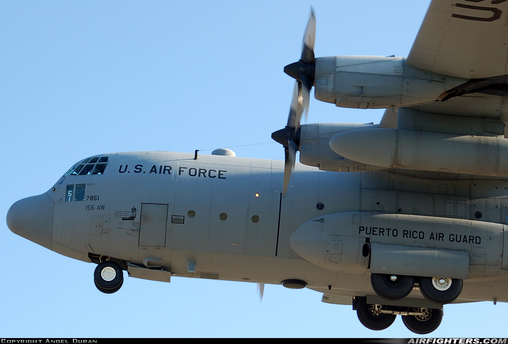 USA - Air Force Lockheed C-130E Hercules (L-382) 63-7851 at Aguadilla - Raphael Hernandez (Borinquen Field / Ramey AFB) (BQN / TJBQ), Puerto Rico