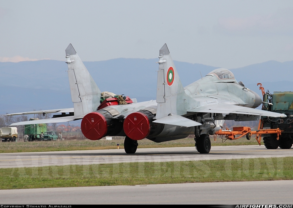Bulgaria - Air Force Mikoyan-Gurevich MiG-29 (9.12) 23 at Graf Ignatievo (LBPG), Bulgaria