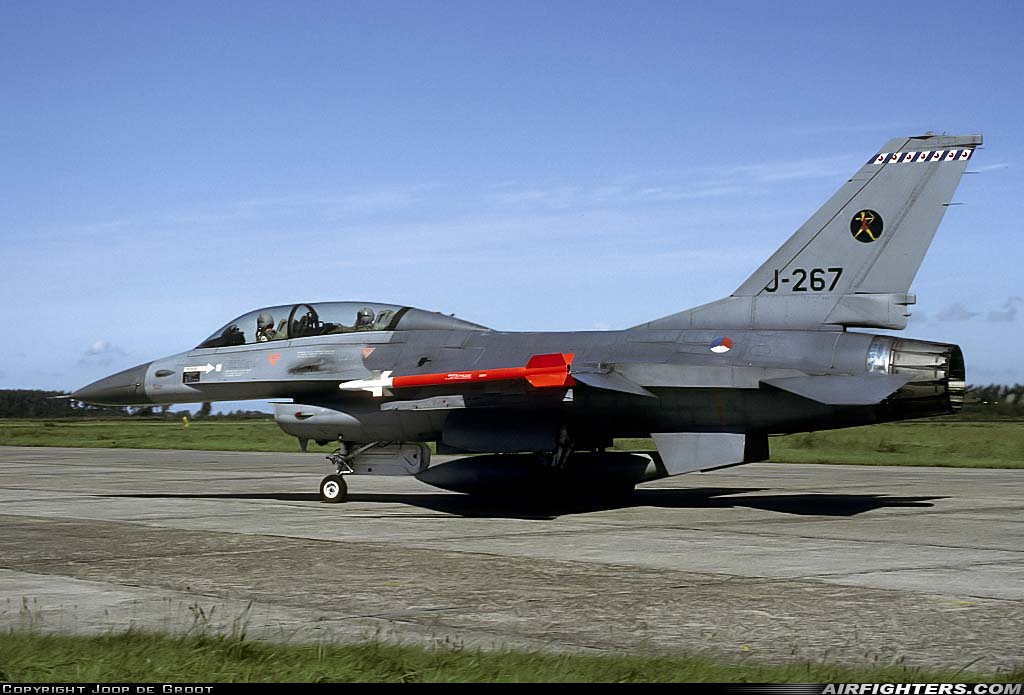 Netherlands - Air Force General Dynamics F-16B Fighting Falcon J-267 at Leeuwarden (LWR / EHLW), Netherlands