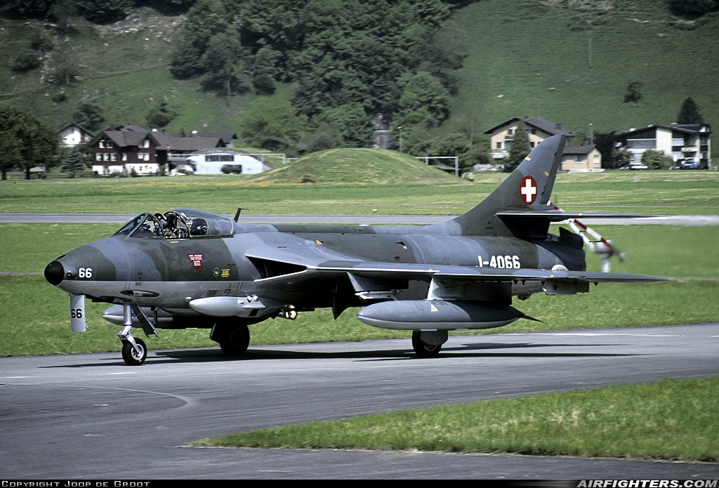 Switzerland - Air Force Hawker Hunter F58 J-4066 at Buochs (Stans) (LSMU / LSZC), Switzerland