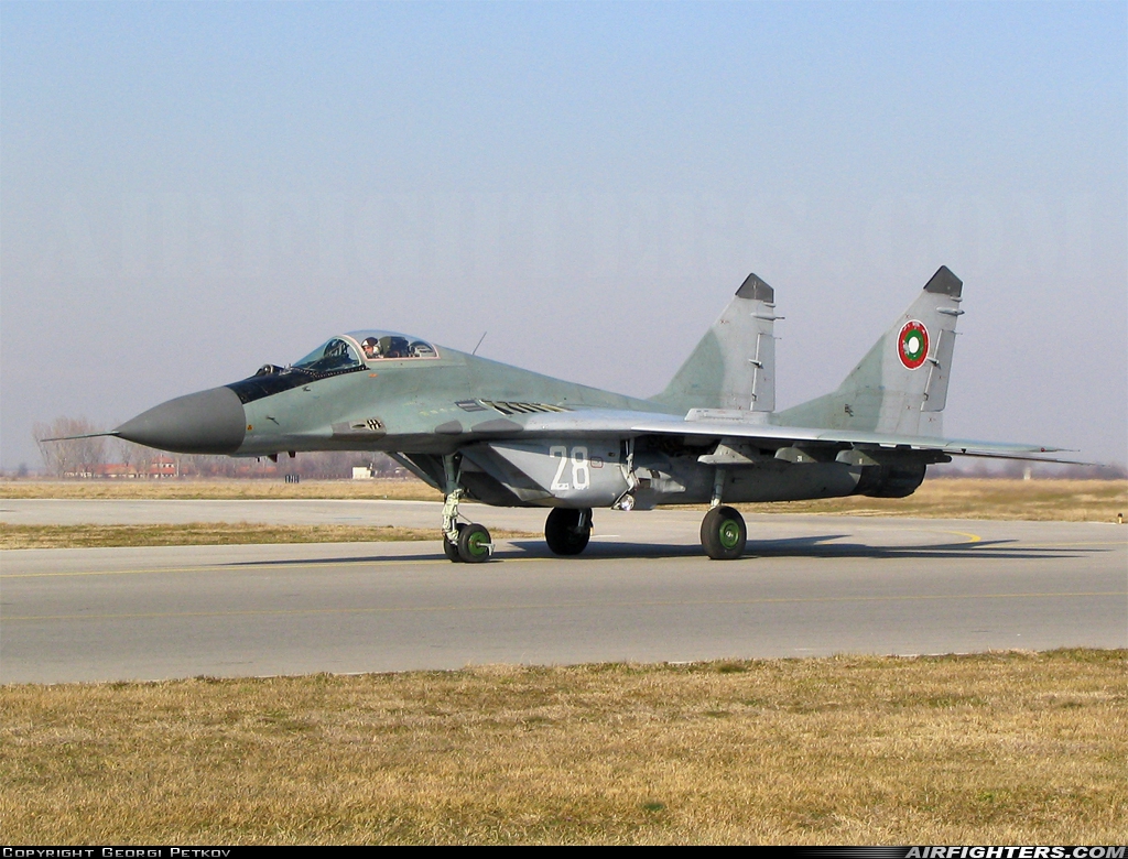Bulgaria - Air Force Mikoyan-Gurevich MiG-29 (9.12) 28 at Graf Ignatievo (LBPG), Bulgaria