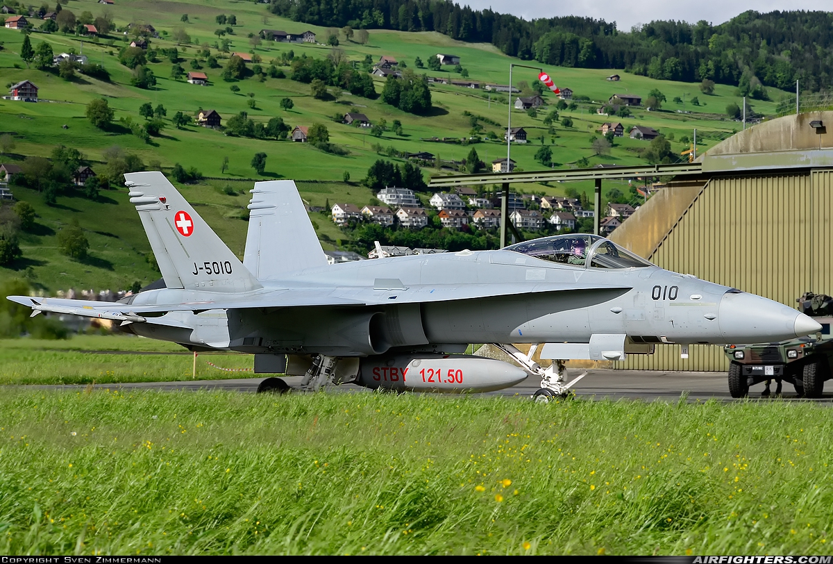 Switzerland - Air Force McDonnell Douglas F/A-18C Hornet J-5010 at Buochs (Stans) (LSMU / LSZC), Switzerland