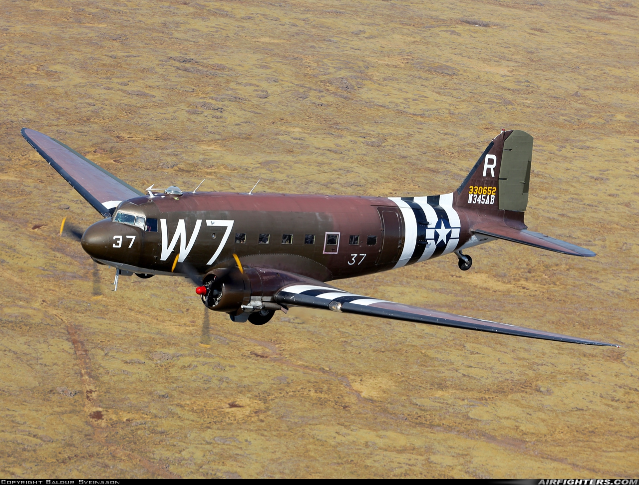 Private Douglas C-47A Skytrain N345AB at In Flight, Iceland