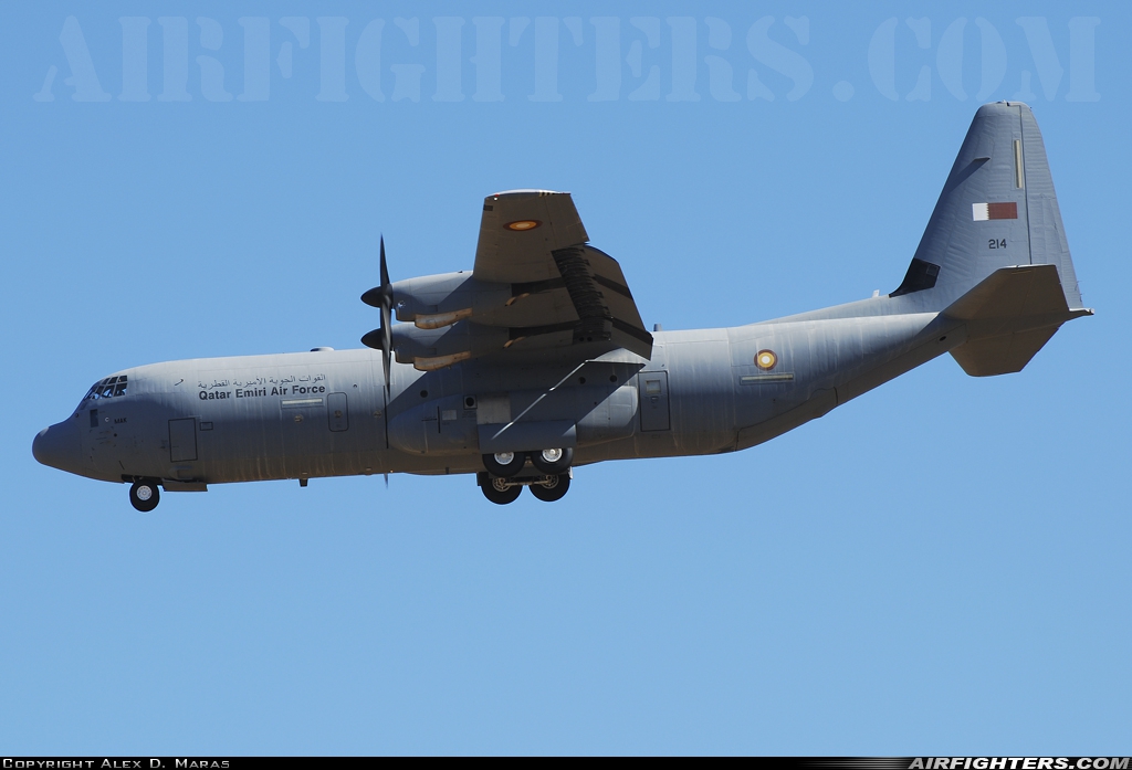 Qatar - Emiri Air Force Lockheed Martin C-130J-30 Hercules (L-382) 214 at Athens - Eleftherios Venizelos (Spata) (ATH / LGAV), Greece