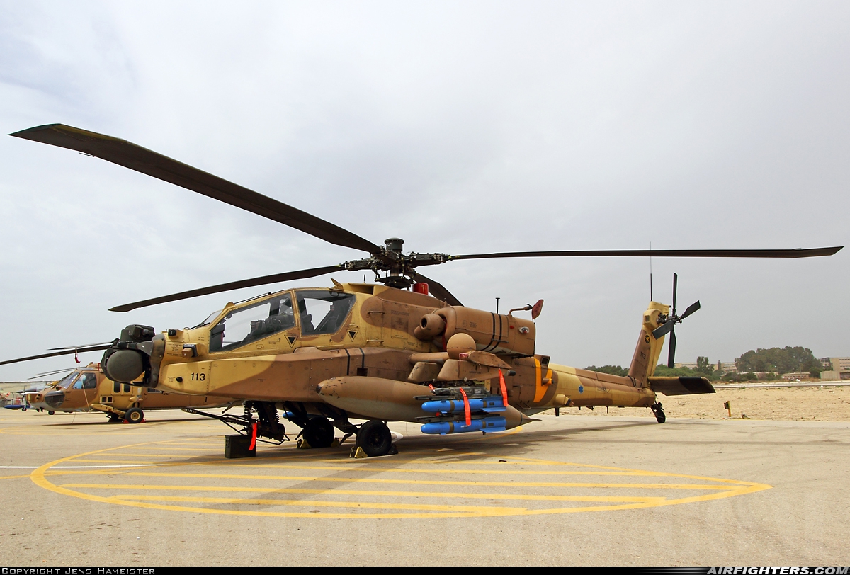 Israel - Air Force Boeing AH-64D Saraph 113 at Haifa (HFA), Israel