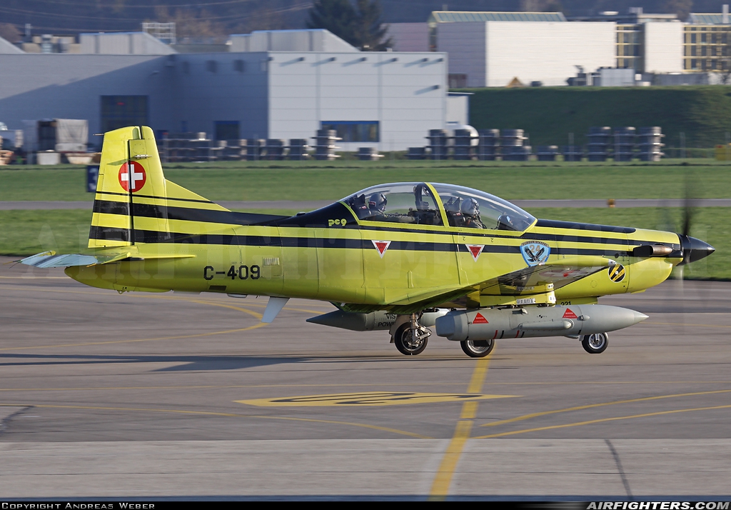 Switzerland - Air Force Pilatus PC-9A C-409 at Emmen (EML / LSME), Switzerland