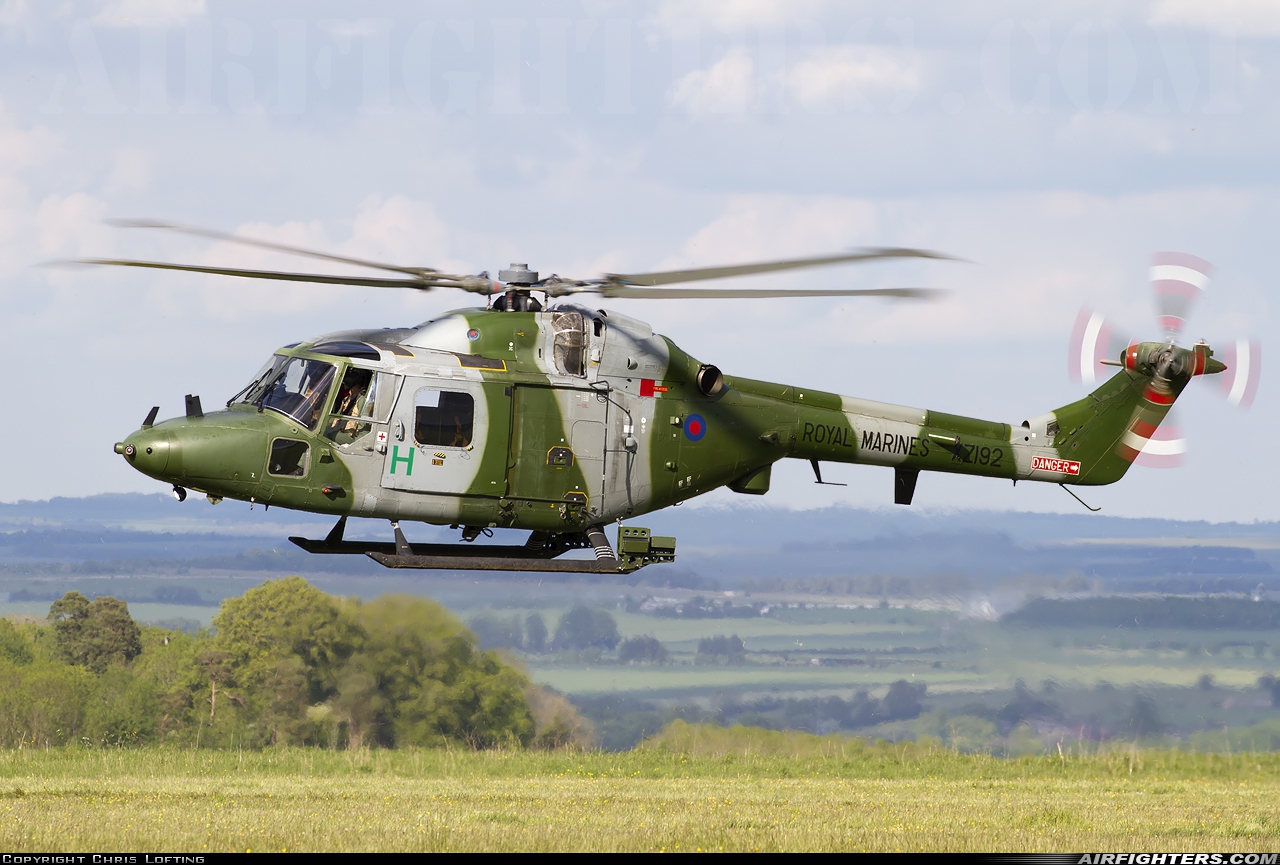 UK - Marines Westland WG-13 Lynx AH7 XZ192 at Off-Airport - Salisbury Plain, UK
