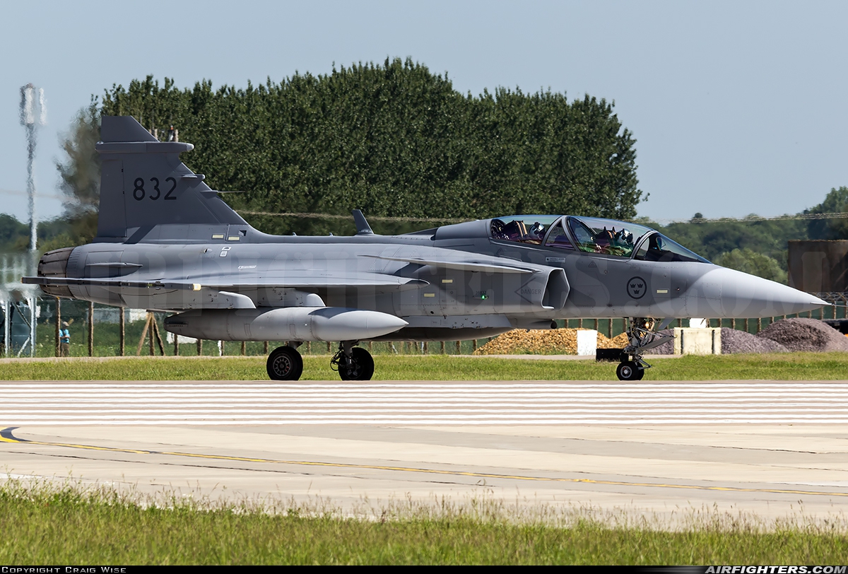 Sweden - Air Force Saab JAS-39D Gripen 39832 at Coningsby (EGXC), UK