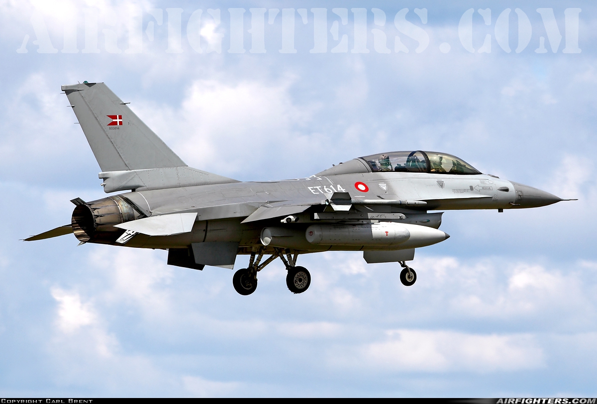 Denmark - Air Force General Dynamics F-16BM Fighting Falcon ET-614 at Ronneby (RNB / ESDF), Sweden