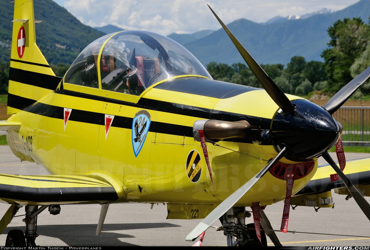 Switzerland - Air Force Pilatus PC-9A C-409 at Locarno (- Magadino) (LSZL / LSMO), Switzerland
