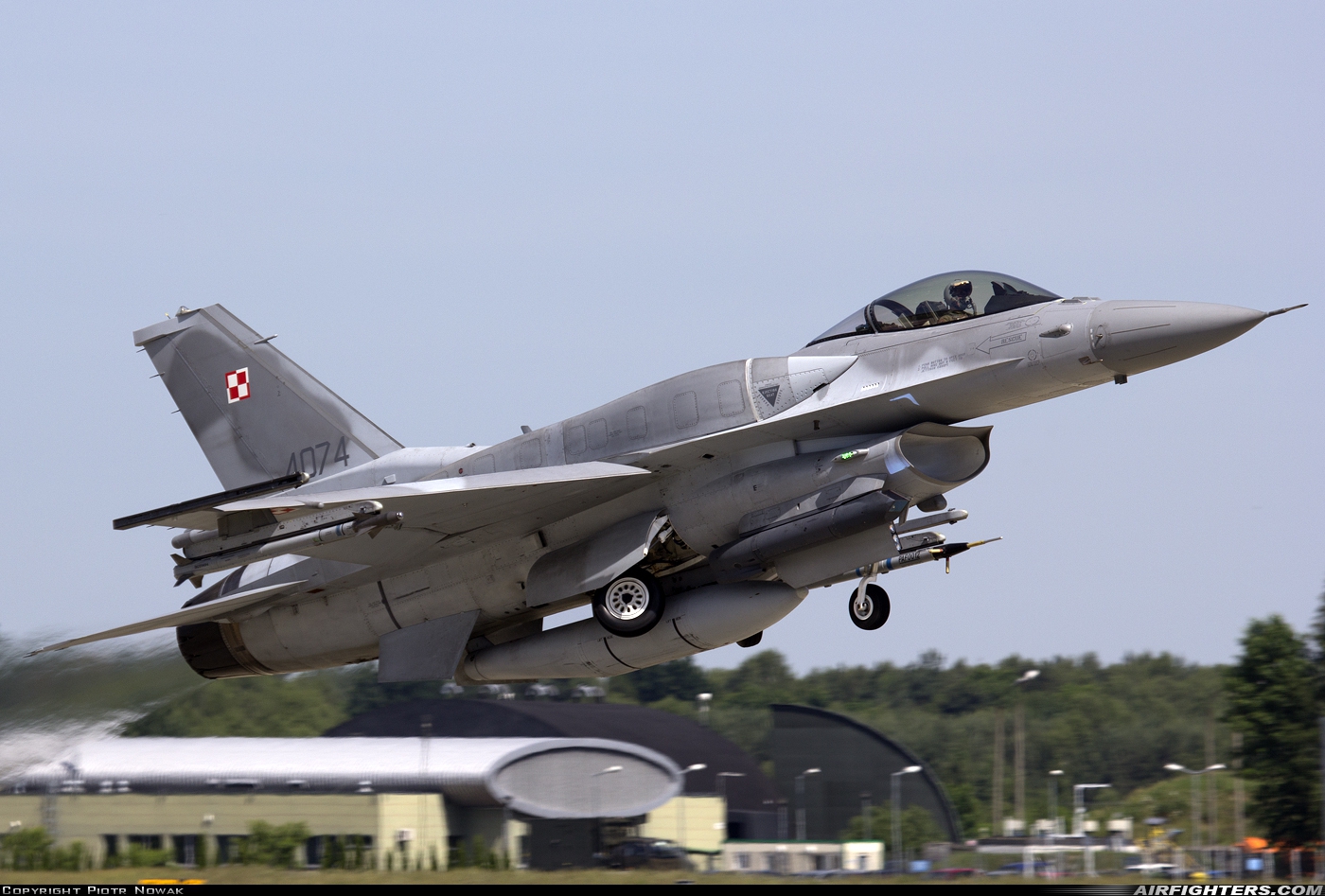 Poland - Air Force General Dynamics F-16C Fighting Falcon 4074 at Lask (EPLK), Poland
