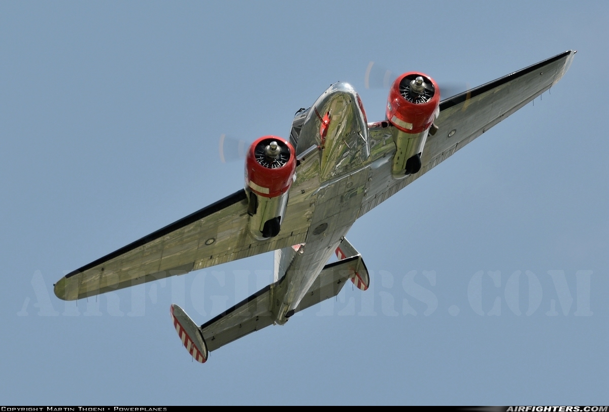 Private Beech 18 Expeditor N21FS at Locarno (- Magadino) (LSZL / LSMO), Switzerland
