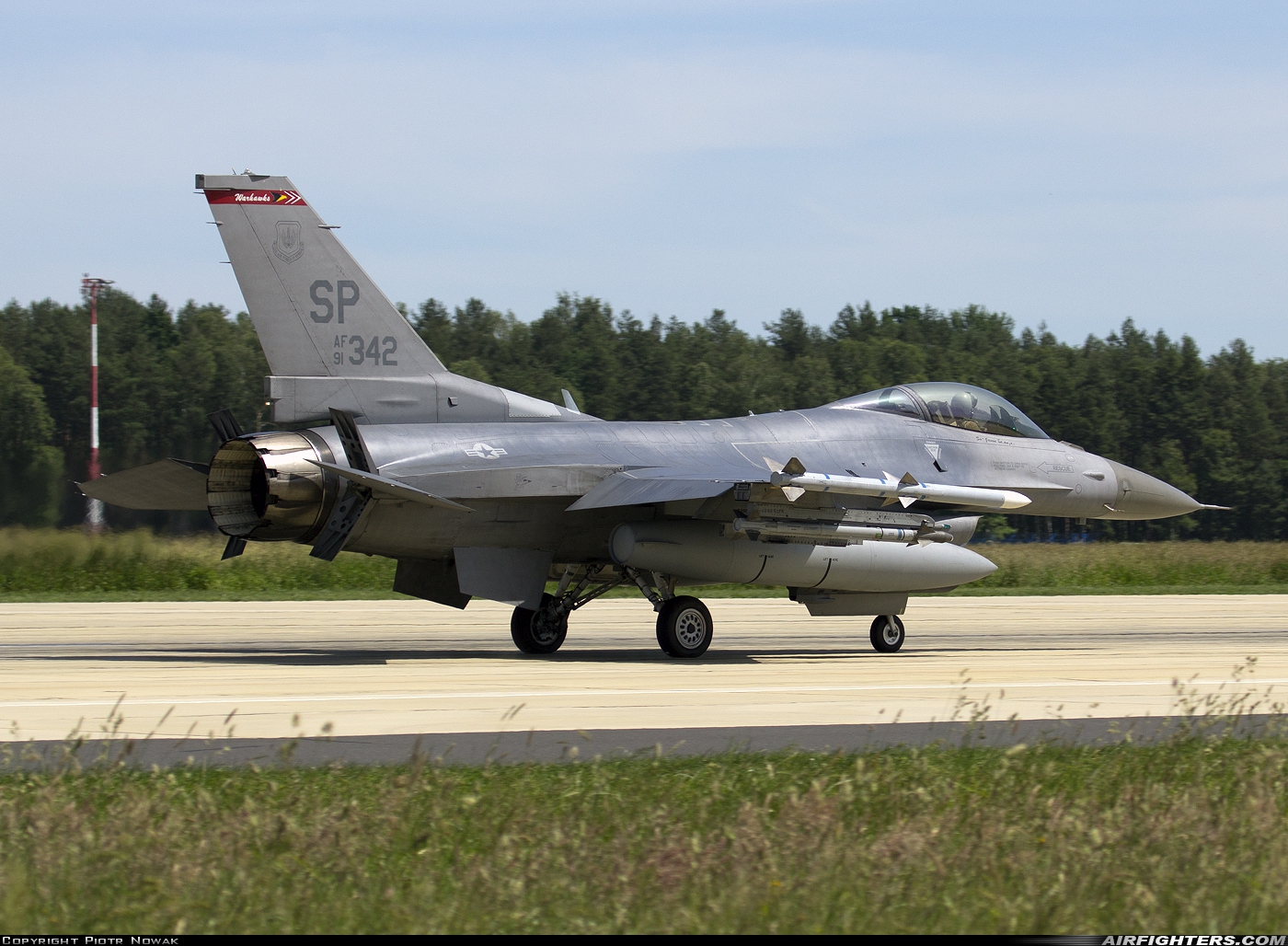 USA - Air Force General Dynamics F-16C Fighting Falcon 91-0342 at Lask (EPLK), Poland
