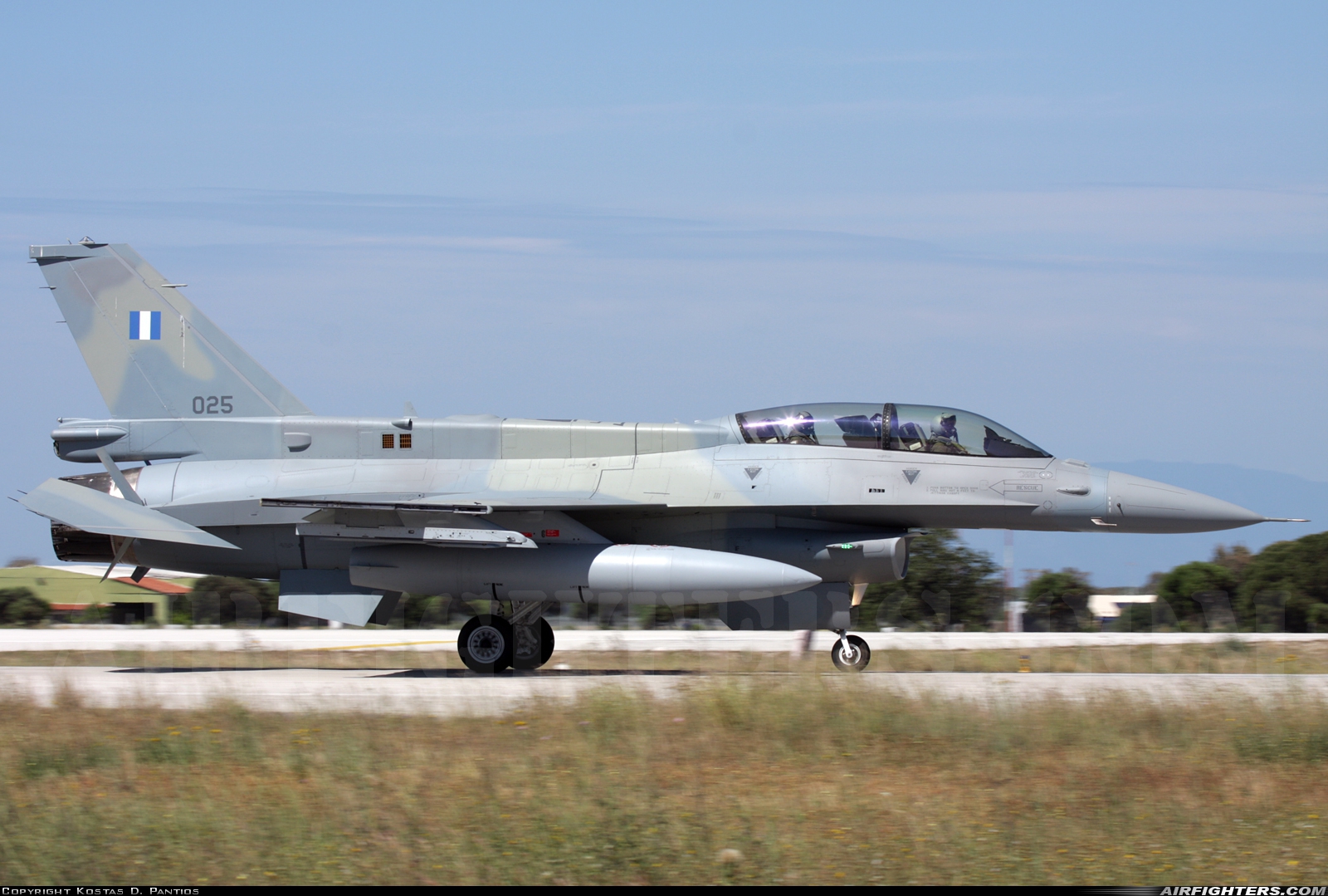 Greece - Air Force General Dynamics F-16D Fighting Falcon 025 at Araxos (GPA / LGRX), Greece