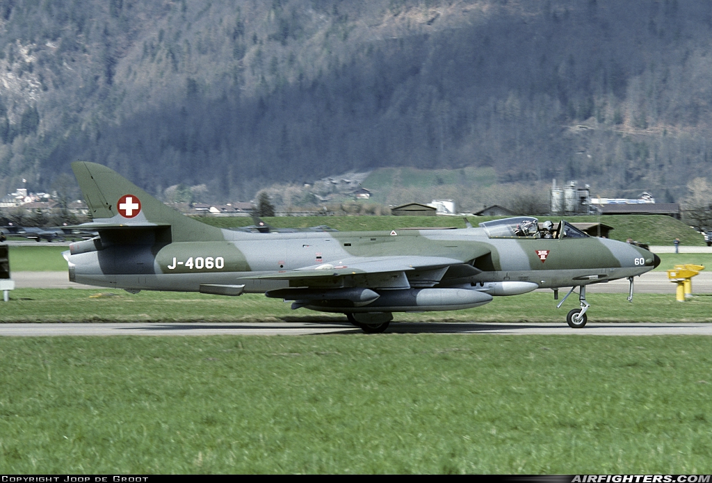Switzerland - Air Force Hawker Hunter F58 J-4060 at Interlaken (LSMI), Switzerland