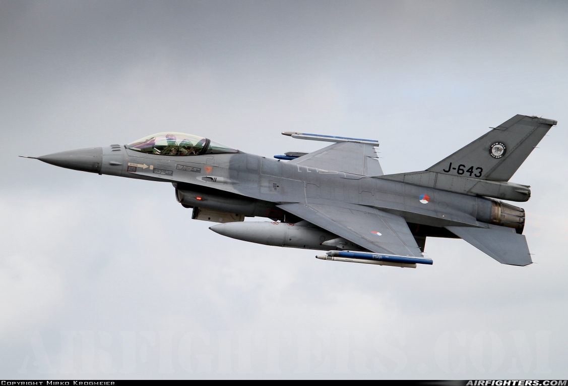 Netherlands - Air Force General Dynamics F-16AM Fighting Falcon J-643 at Schleswig (- Jagel) (WBG / ETNS), Germany