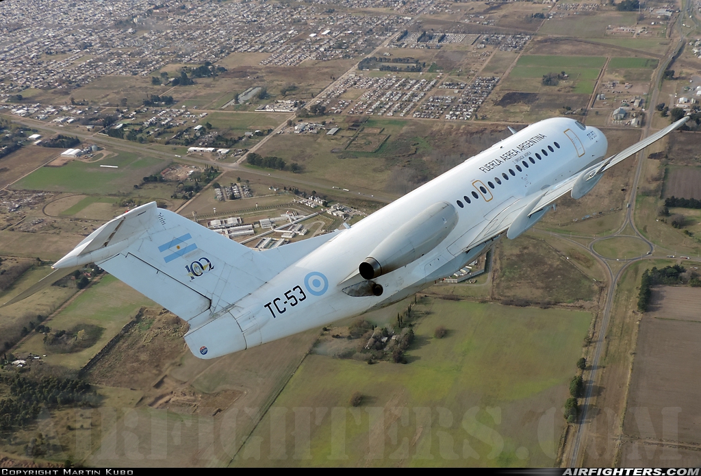 Argentina - Air Force Fokker F-28-1000C Fellowship TC-53 at In Flight, Argentina