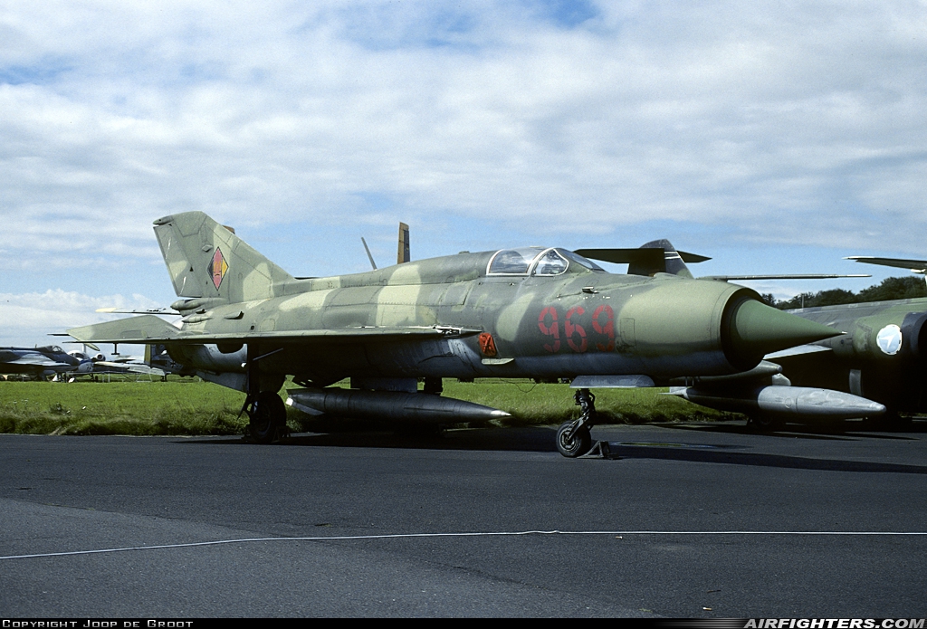 East Germany - Air Force Mikoyan-Gurevich MiG-21SPS-K 969 at Uetersen (QSM / EDHE), Germany