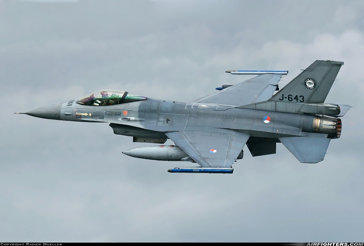 Netherlands - Air Force General Dynamics F-16AM Fighting Falcon J-643 at Schleswig (- Jagel) (WBG / ETNS), Germany