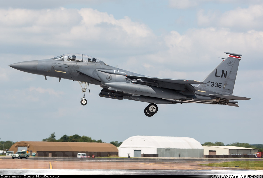 USA - Air Force McDonnell Douglas F-15E Strike Eagle 91-0335 at Fairford (FFD / EGVA), UK