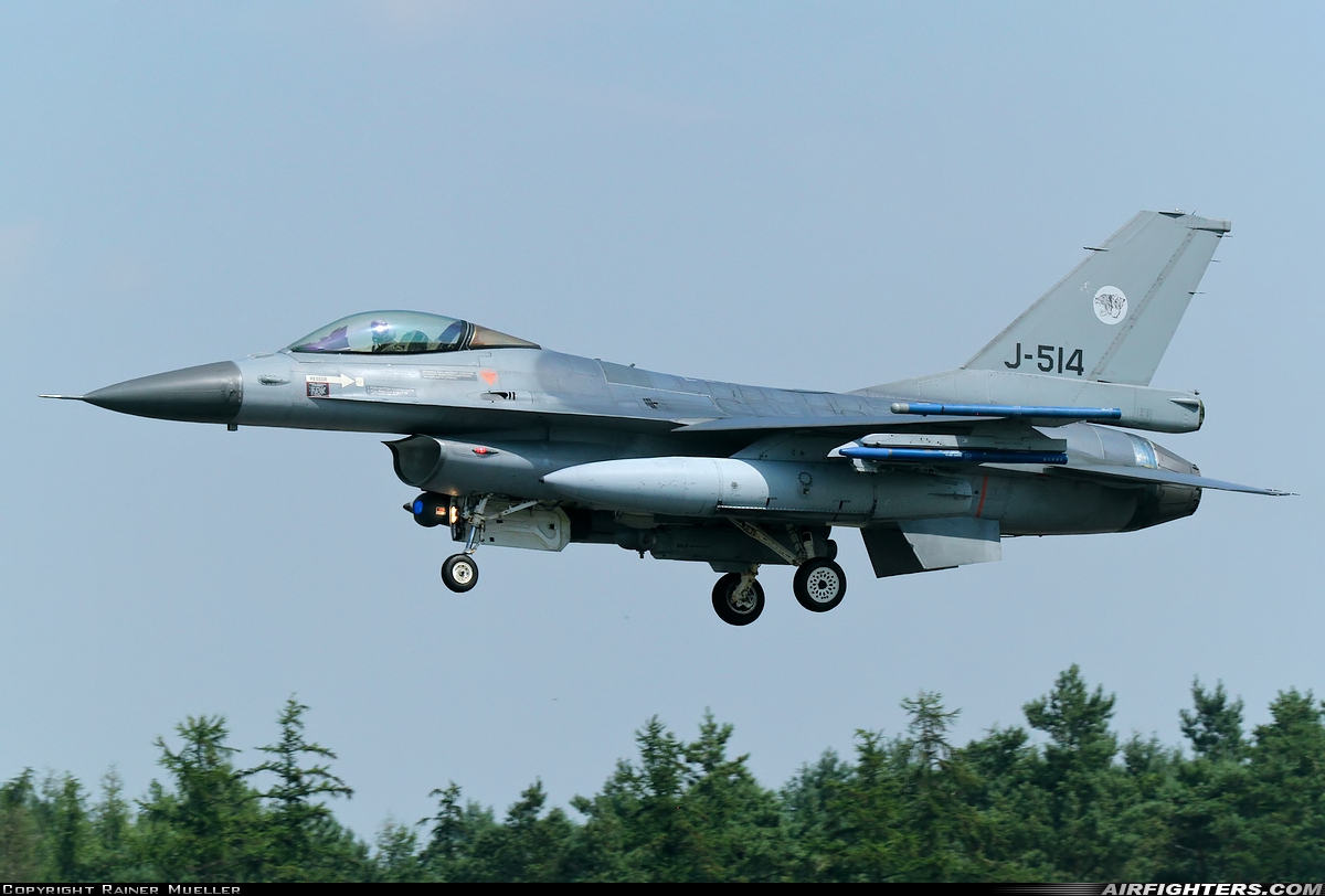 Netherlands - Air Force General Dynamics F-16AM Fighting Falcon J-514 at Wittmundhafen (Wittmund) (ETNT), Germany