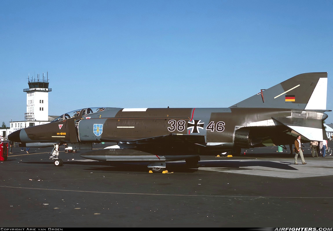 Germany - Air Force McDonnell Douglas F-4F Phantom II 38+46 at Frankfurt - Main (Rhein-Main AB) (FRA / FRF / EDDF), Germany