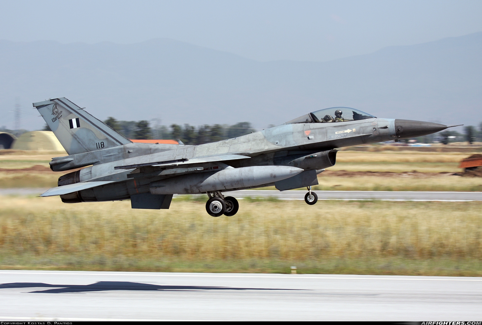Greece - Air Force General Dynamics F-16C Fighting Falcon 118 at Larissa (LRA / LGLR), Greece