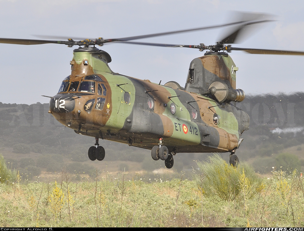 Spain - Army Boeing Vertol CH-47D Chinook HT.17-12 at Madrid - Colmenar Viejo (LECV), Spain