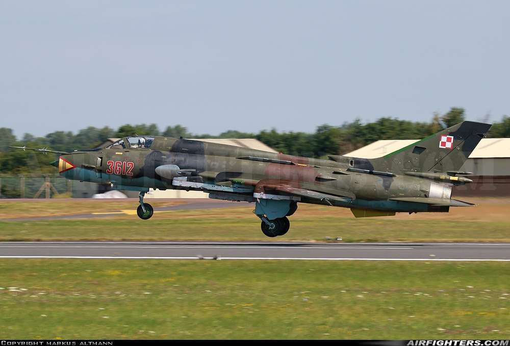 Poland - Air Force Sukhoi Su-22M4 Fitter-K 3612 at Fairford (FFD / EGVA), UK