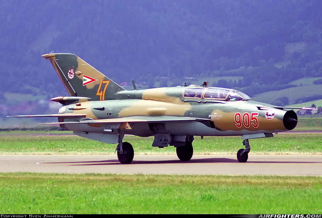 Hungary - Air Force Mikoyan-Gurevich MiG-21UM 905 at Zeltweg (LOXZ), Austria