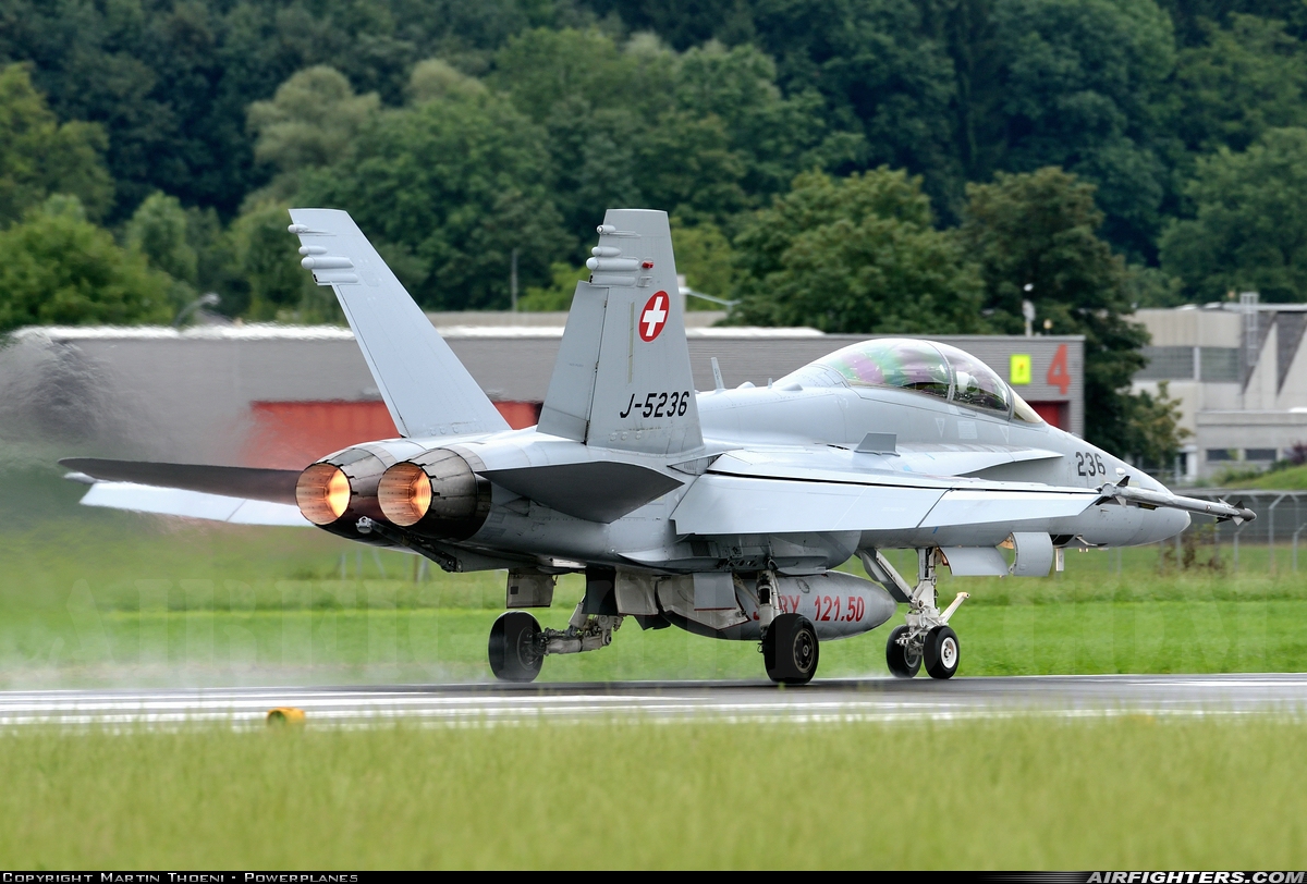 Switzerland - Air Force McDonnell Douglas F/A-18D Hornet J-5236 at Emmen (EML / LSME), Switzerland