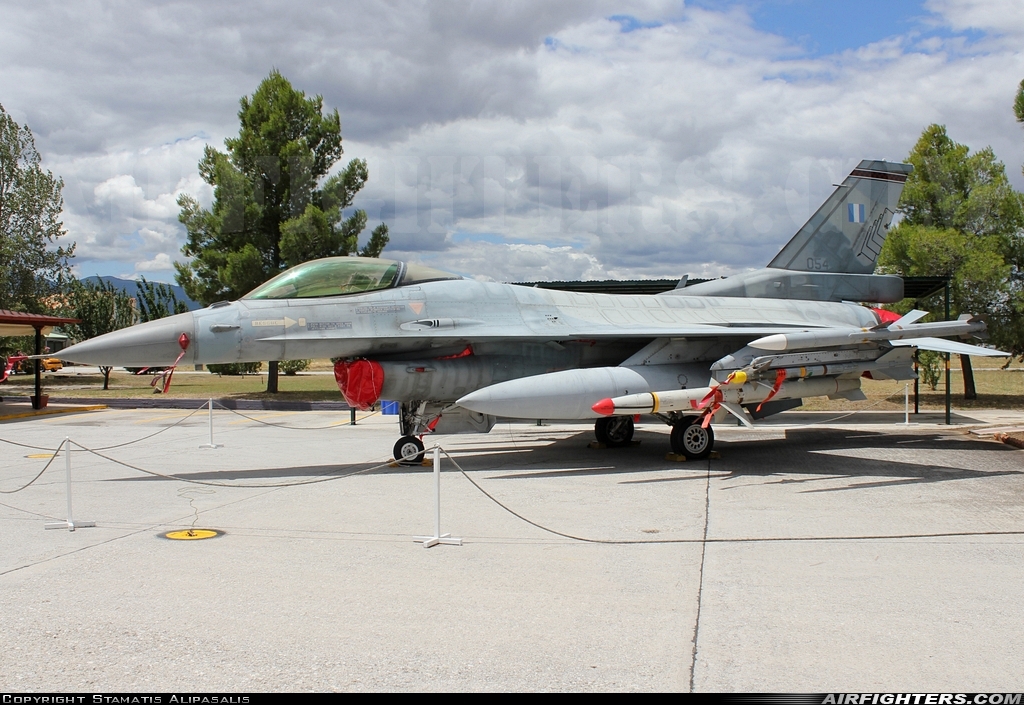 Greece - Air Force General Dynamics F-16C Fighting Falcon 054 at Nea Anghialos (VOL / LGBL), Greece