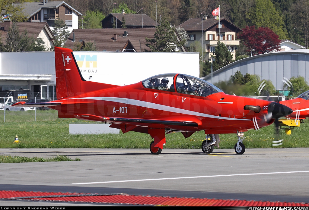 Switzerland - Air Force Pilatus PC-21 A-107 at Emmen (EML / LSME), Switzerland