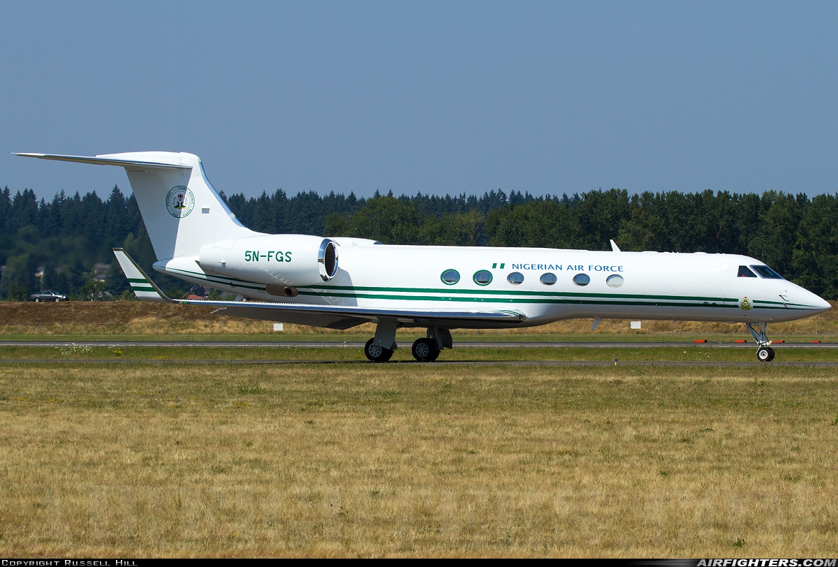 Nigeria - Air Force Gulfstream Aerospace C-37B (G550) 5N-FGS at Portland - Int. (PDX / KPDX), USA