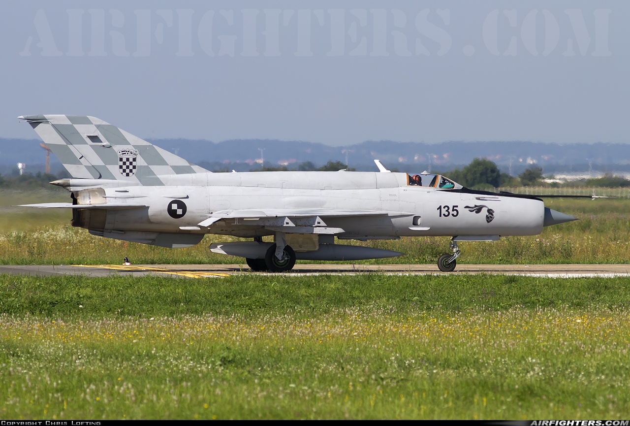 Croatia - Air Force Mikoyan-Gurevich MiG-21bis 135 at Zagreb - Pleso (ZAG / LDZA), Croatia