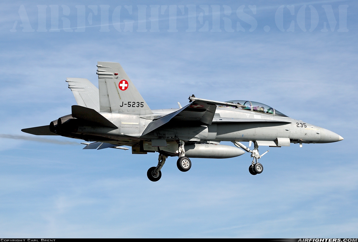 Switzerland - Air Force McDonnell Douglas F/A-18D Hornet J-5235 at Emmen (EML / LSME), Switzerland
