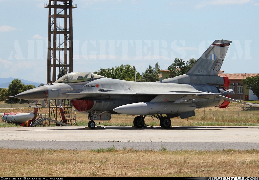 Greece - Air Force General Dynamics F-16C Fighting Falcon 074 at Nea Anghialos (VOL / LGBL), Greece