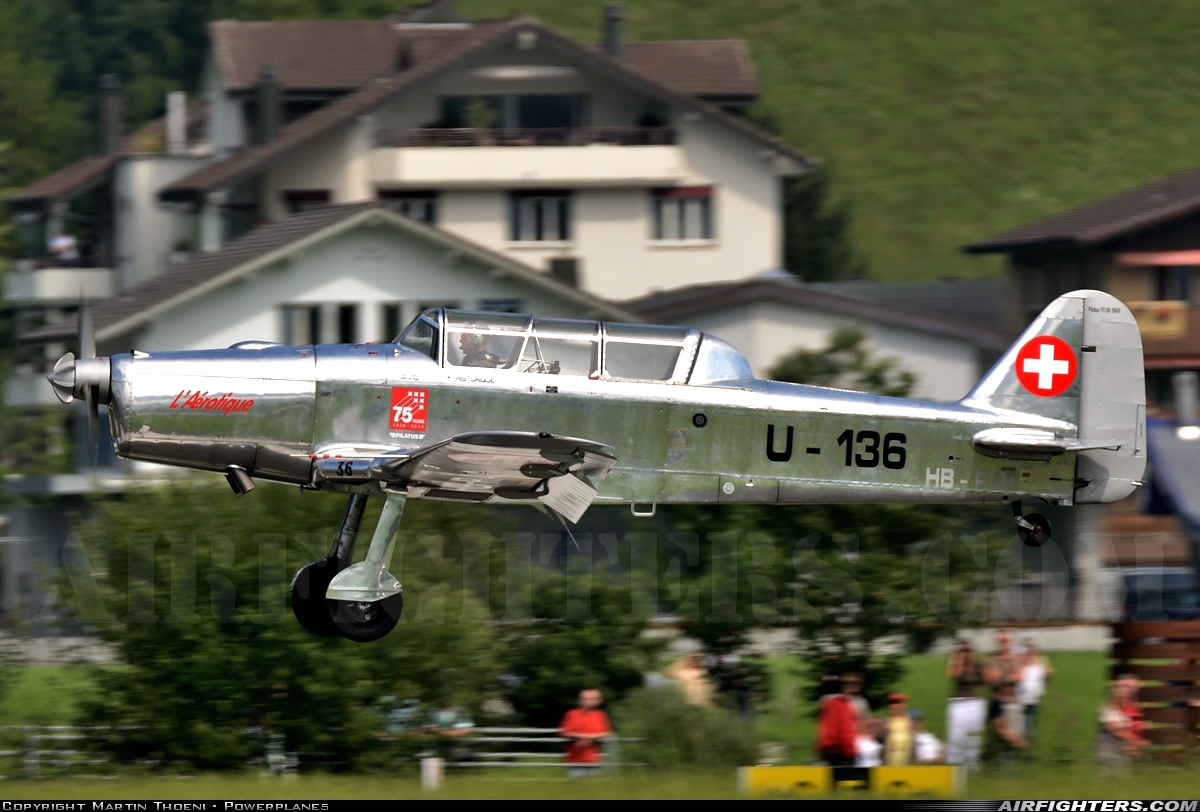 Private Pilatus P-2-06 HB-RAR at Buochs (Stans) (LSMU / LSZC), Switzerland